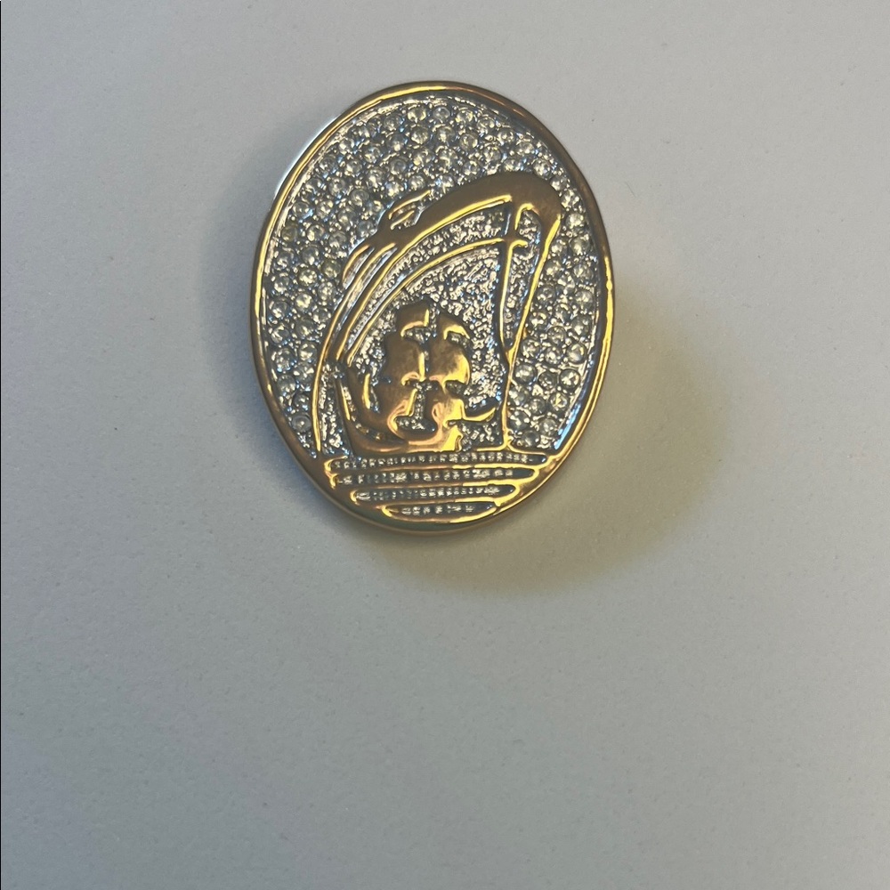 Gold and Silver Cruise Ship  Brooch